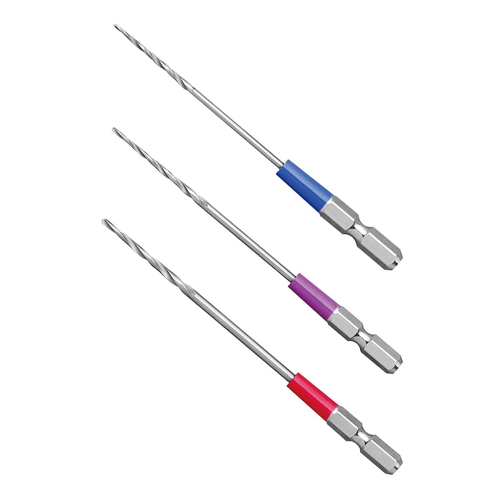 ANEX ACK3-2253 High-Speed Steel Pilot Drill Bit Set – 3-Piece Color-Coded Set (2.0, 2.5 & 3.0 mm) for Pre-Drilling Nail and Screw Holes