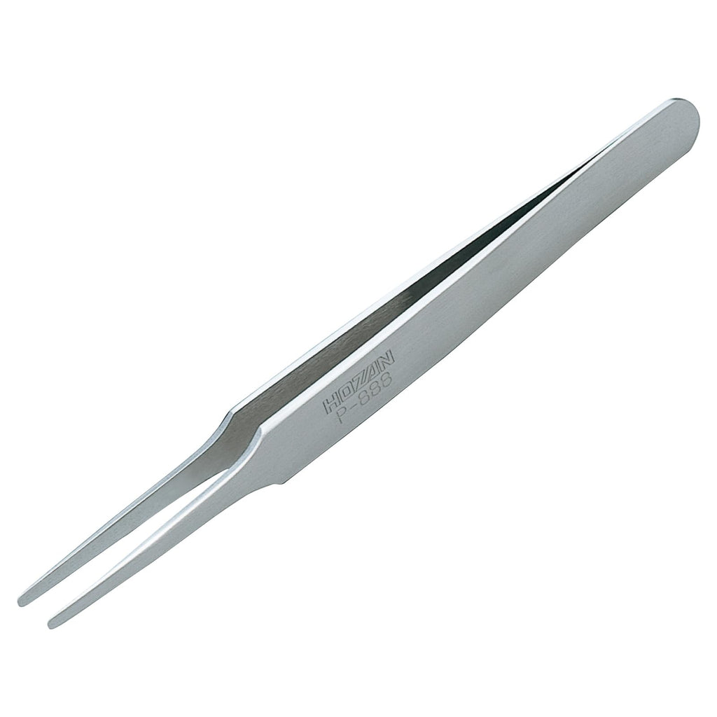 HOZAN – Stainless Steel Tweezers – 2mm R-Type Flat Tip – P-888