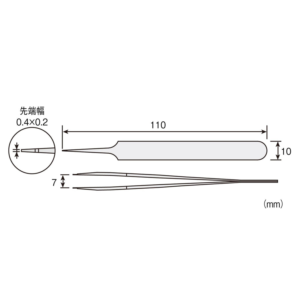 HOZAN – Precision Tweezers – Non-Magnetic Fine Tip – P-873
