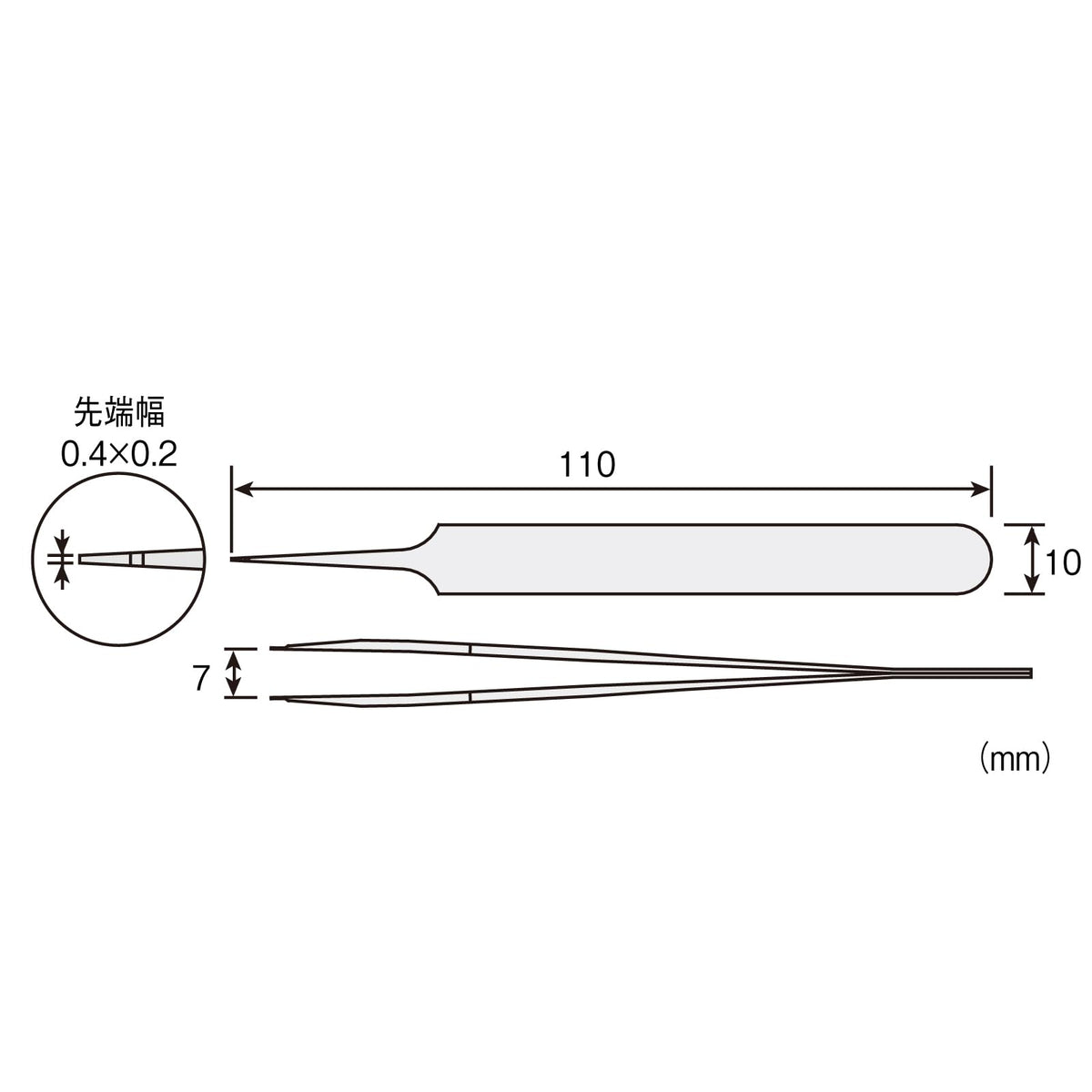 HOZAN – Precision Tweezers – Non-Magnetic Fine Tip – P-873