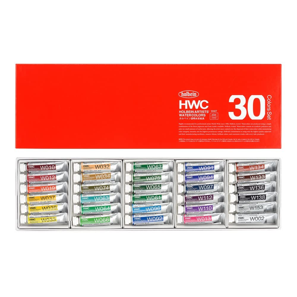 Holbein - Transparent Watercolor - 30 Color Set - 5ml Tubes