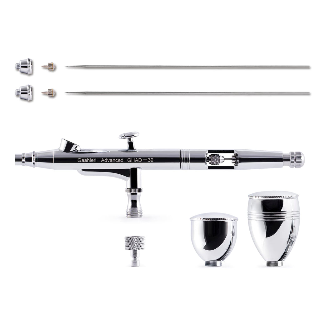 Gaahleri Advanced Series GHAD-39 Dual-Action Airbrush – Self-Centering Drop-In Nozzle, 0.35 & 0.5 mm, for Model Painting