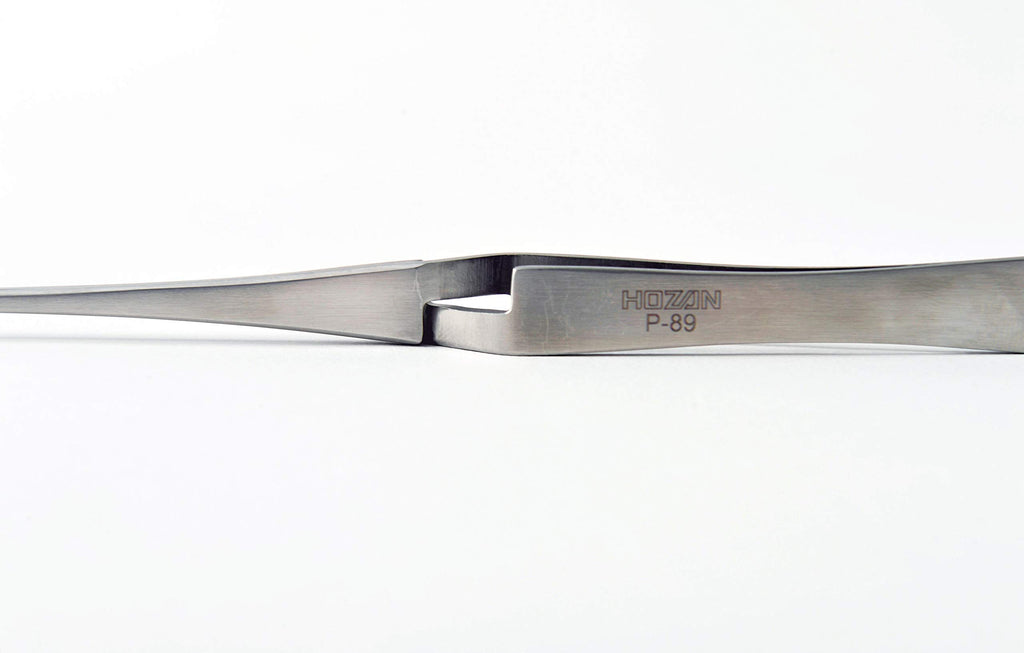 HOZAN P-89 Reverse-Action Tweezers – Straight Tip, 165 mm Overall Length, Approx. 20 mm Maximum Opening, 2 mm Tip Width, General-Purpose Type
