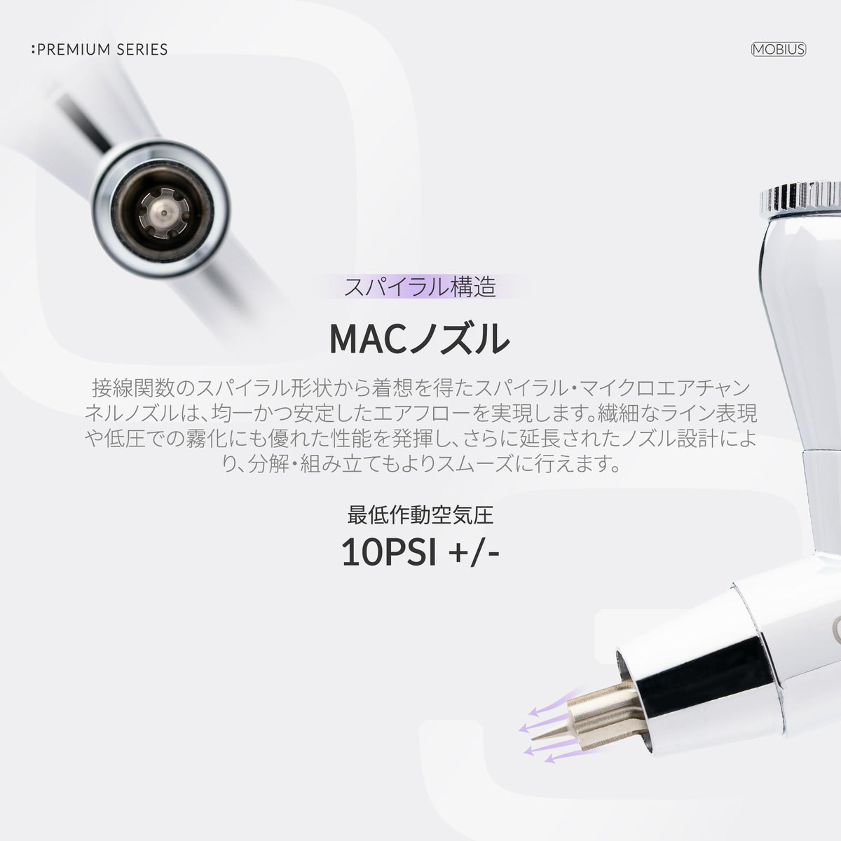 Gaahleri Premium Series Mobius 0.3mm Dual-Action Airbrush – Self-Centering Drop-In Nozzle, for Model Painting