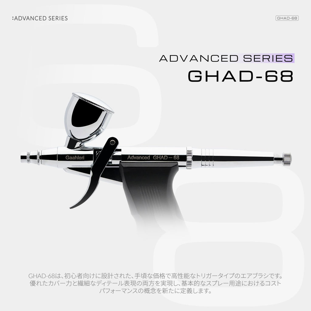 Gaahleri Advanced Series GHAD-68 Dual-Action Trigger-Type Airbrush – Self-Centering Drop-In Nozzle, 0.38 & 0.5 mm, for Model Painting