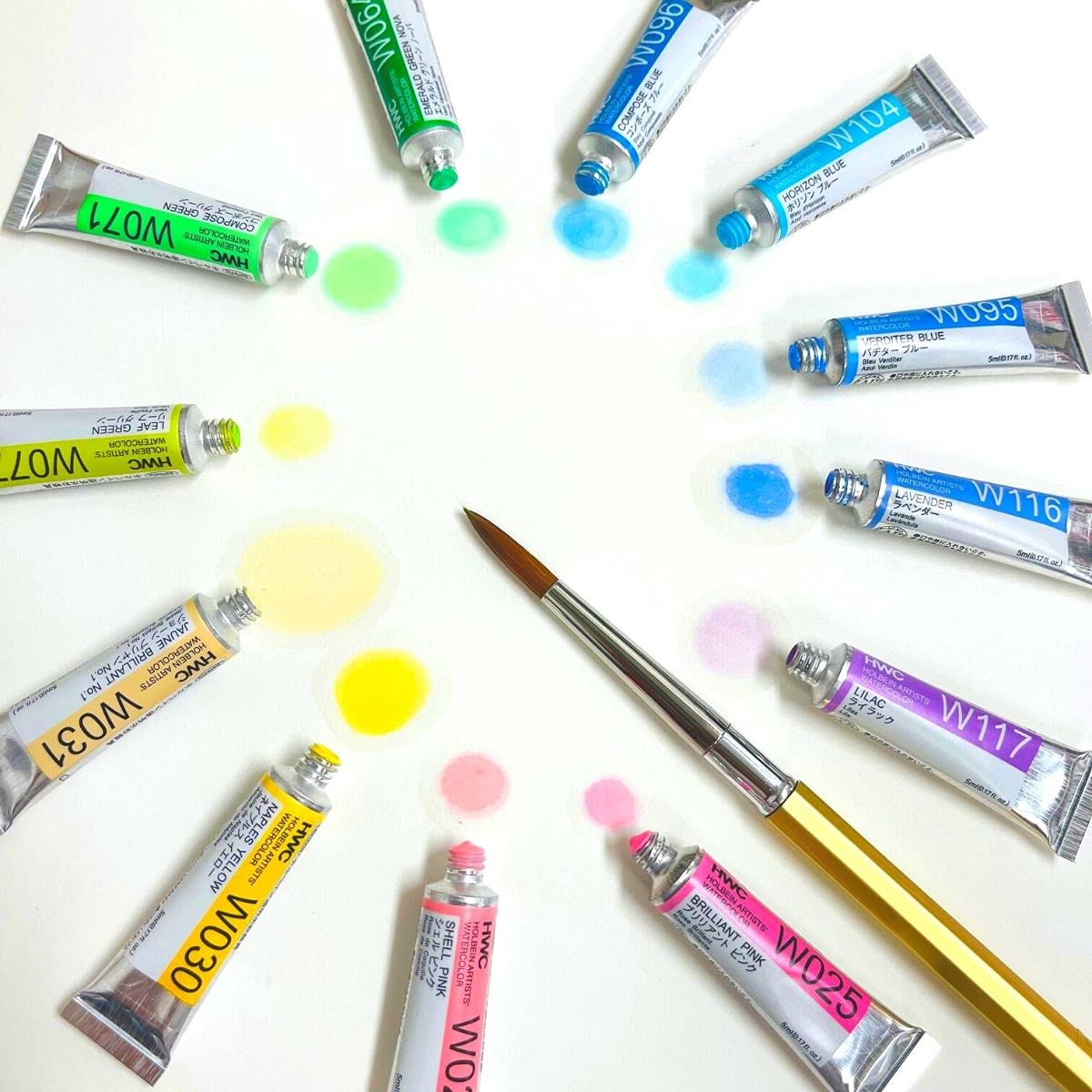 Holbein - Transparent Watercolor - Pastel Colors 12 Color Set - 5ml Tubes