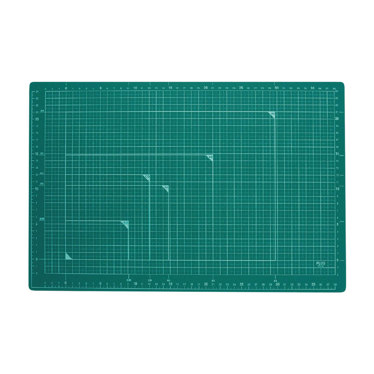 PLUS CS-A3 Double-Sided Cutting Mat – A3 Size (300 × 450 mm), Green, 48-584