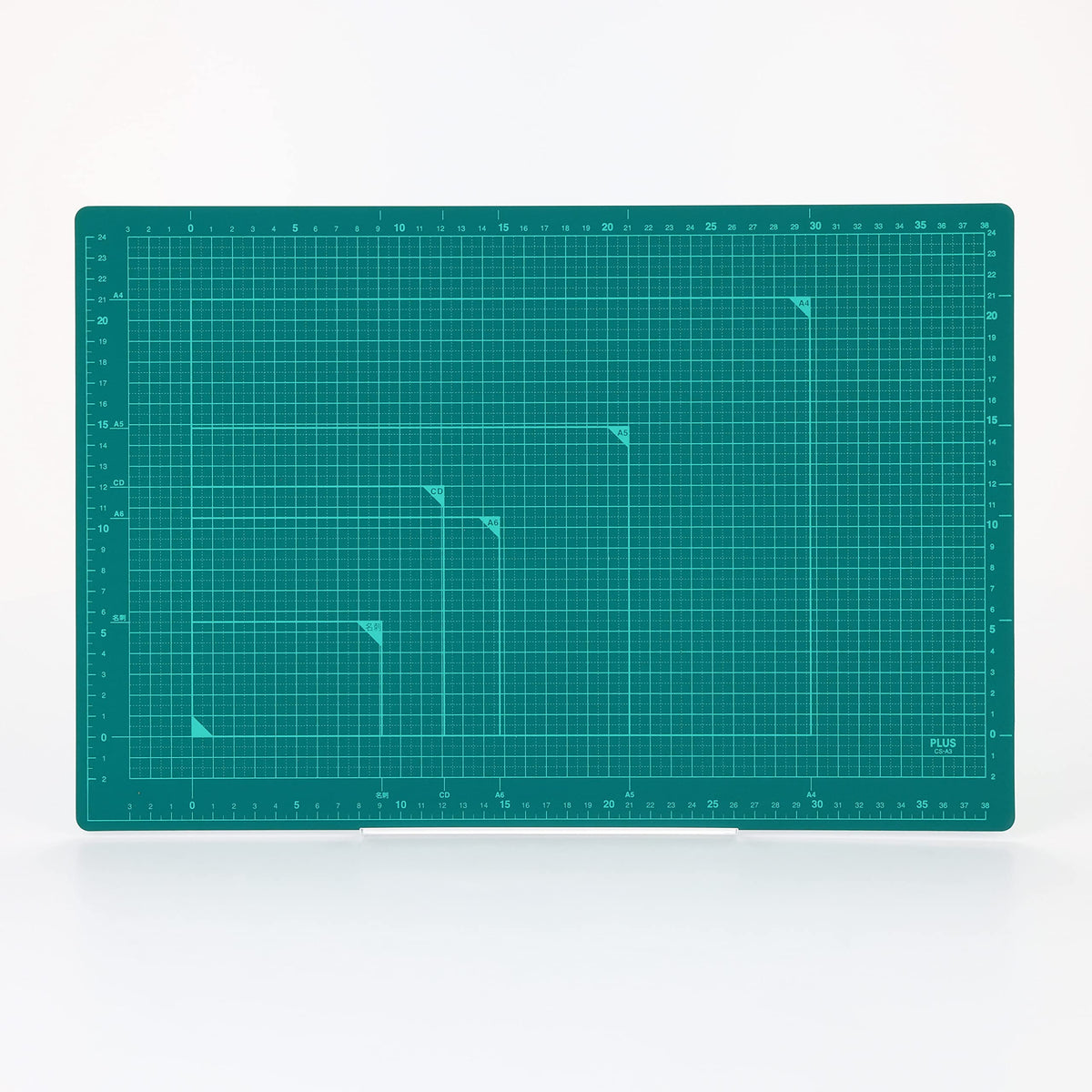 PLUS CS-A3 Double-Sided Cutting Mat – A3 Size (300 × 450 mm), Green, 48-584