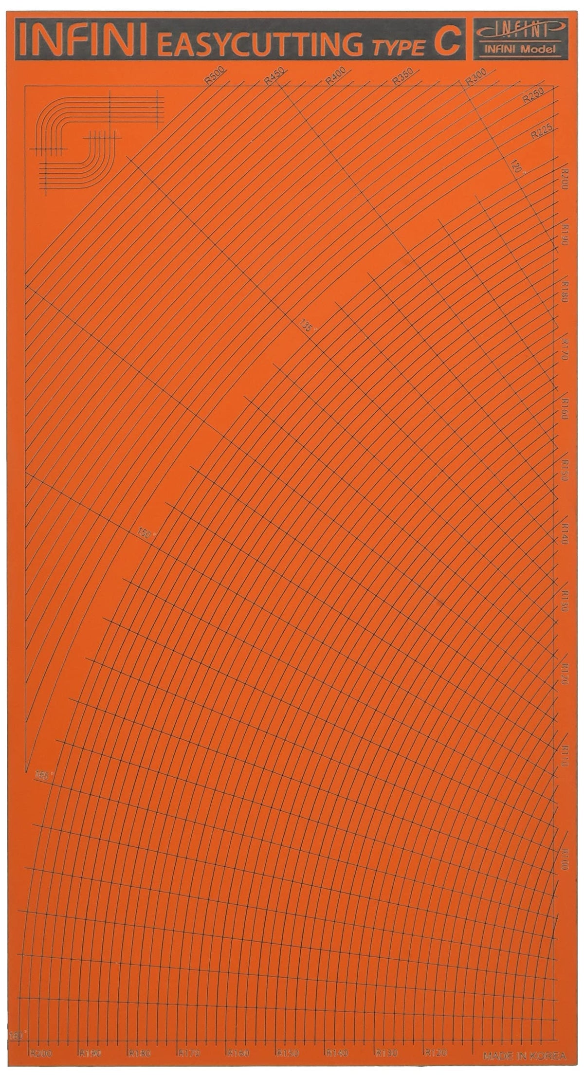 INFINI Model IT Series Easy Cutting Mat C – Curved Lines, Modeling Tool, IT3003