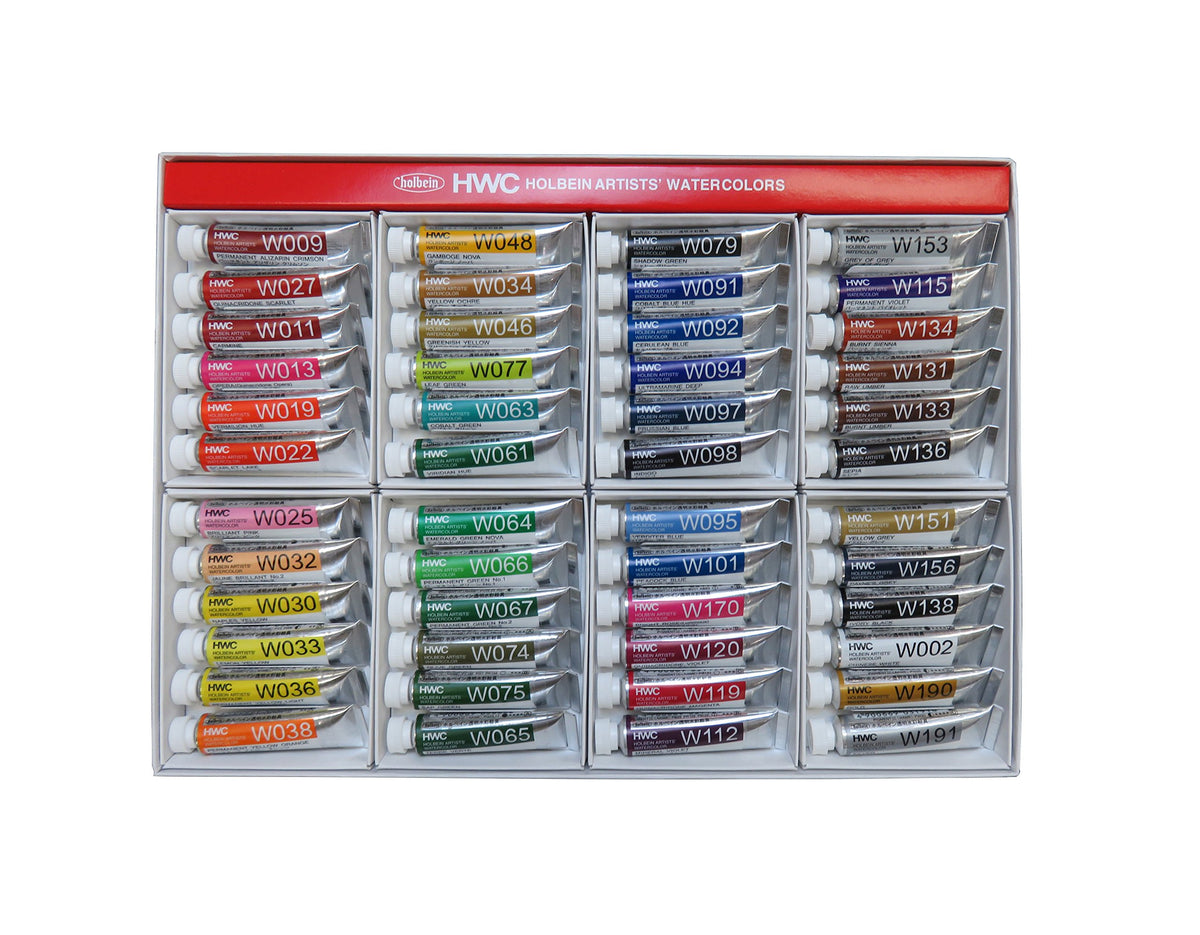 Holbein - Transparent Watercolor - 48 Color Set - 5ml Tubes