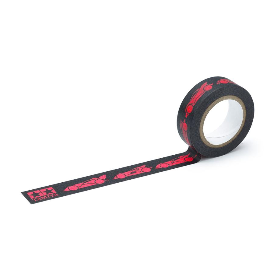 Tamiya - Full Cowl Mini 4WD 30th Anniversary Masking Tape - 15mm wide - Black/Pink