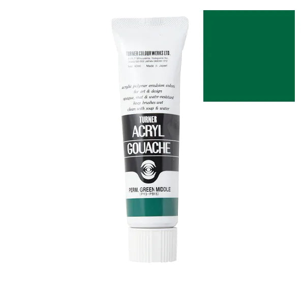 Turner - Permanent Green Middle - Acrylic Gouache - 20ml - AG020043
