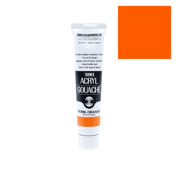 Turner - Permanent Orange - Acrylic Gouache - 20ml - AG020014