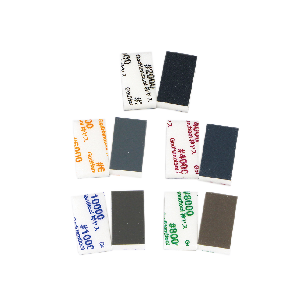 GodHand 10mm Sanding Sponge Set - #2000 #4000 #6000 #8000 #10000 Grit