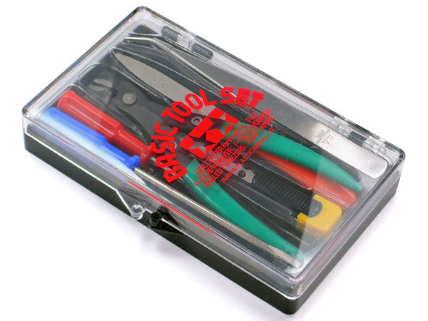 Tamiya - Basic Tool Set - Nippers, Screwdrivers, Knife, Tweezers, File - Craft Tool Series No. 16