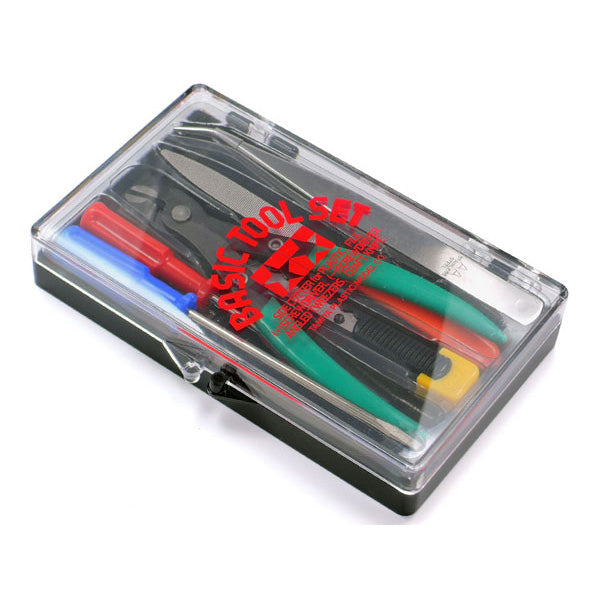 Tamiya - Basic Tool Set - Nippers, Screwdrivers, Knife, Tweezers, File - Craft Tool Series No. 16