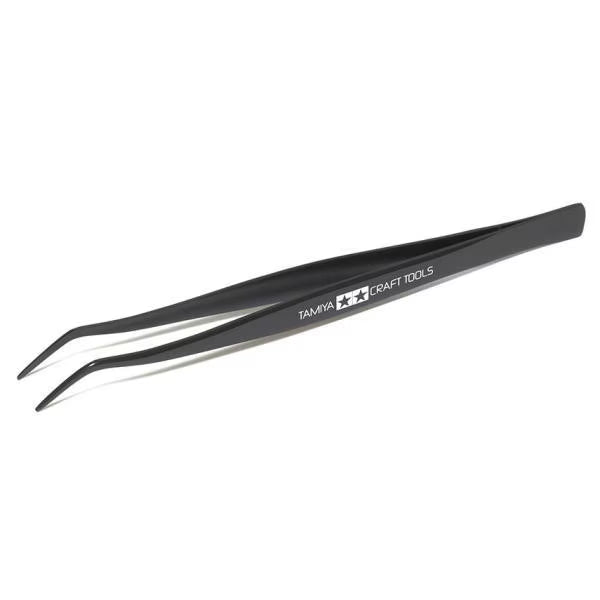 Tamiya - Curved Tip Tweezers - Craft Tools Series No: 74003