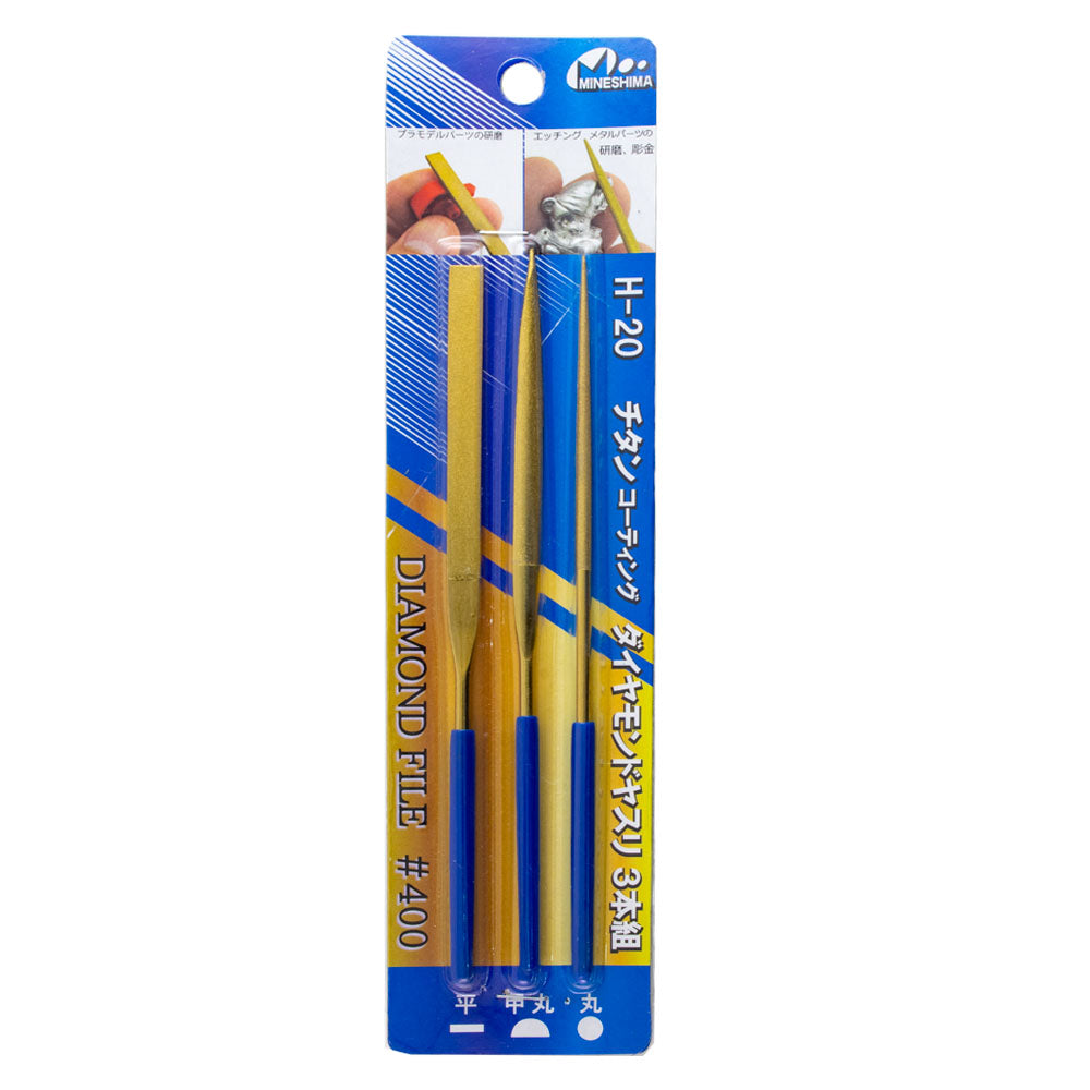 Mineshima - Titanium-Coated Diamond File - 3-Piece Set - #400 Grit - H-20